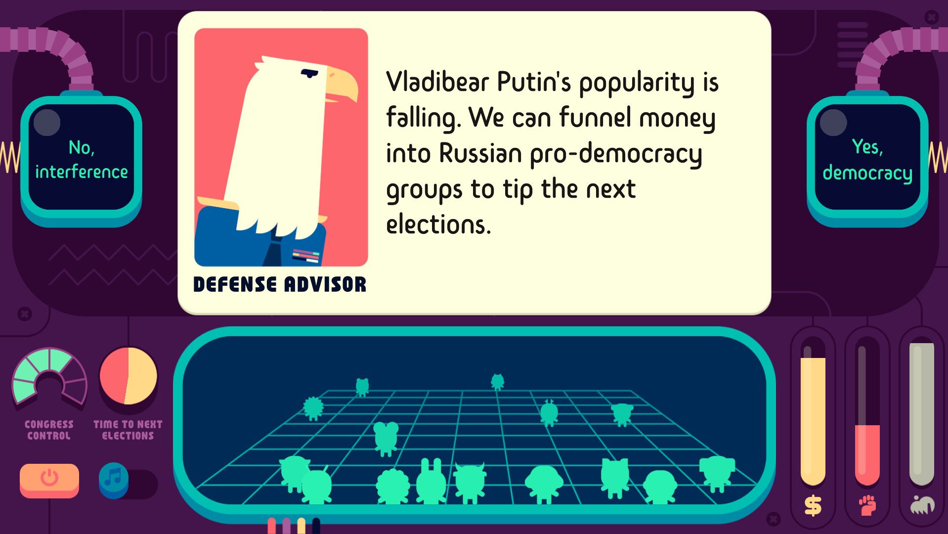 screenshot do jogo indie democratic socialism simulator